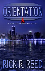 Rick R. Reed's "Orientation" cover and link to Rick's website.