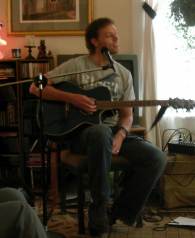 Shawn at Casa StoneWall, SWS first house concert May 31, 2009.